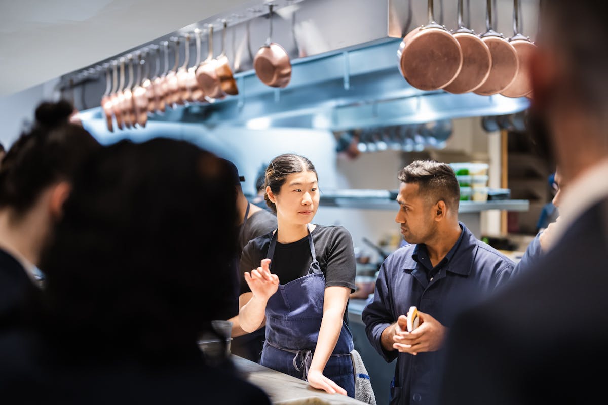 a man standing in front of a crowd